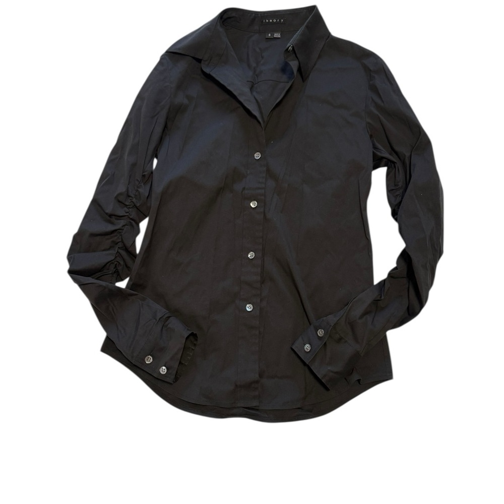 Theory Clarissa Button Dress Shirt size small black - Picture 2 of 8